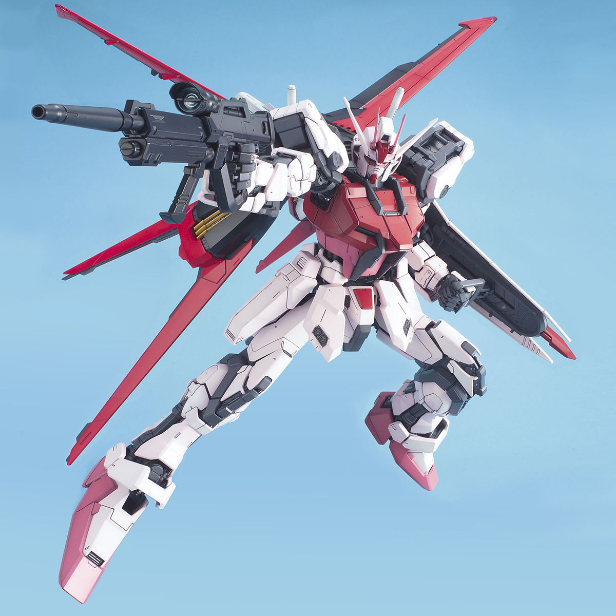 Gundam 1/60 PG Seed MBF-02+AQM/E-X01 Aile Strike Rouge + FX-550 Skygrasper Model Kit