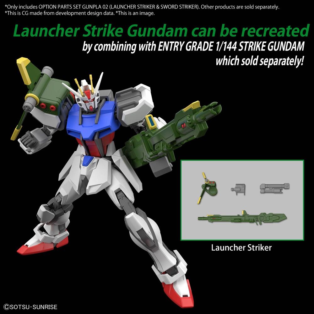 Gundam 1/144 Gunpla Option Parts Set 02 (Launcher Striker & Sword Striker) Model Kit