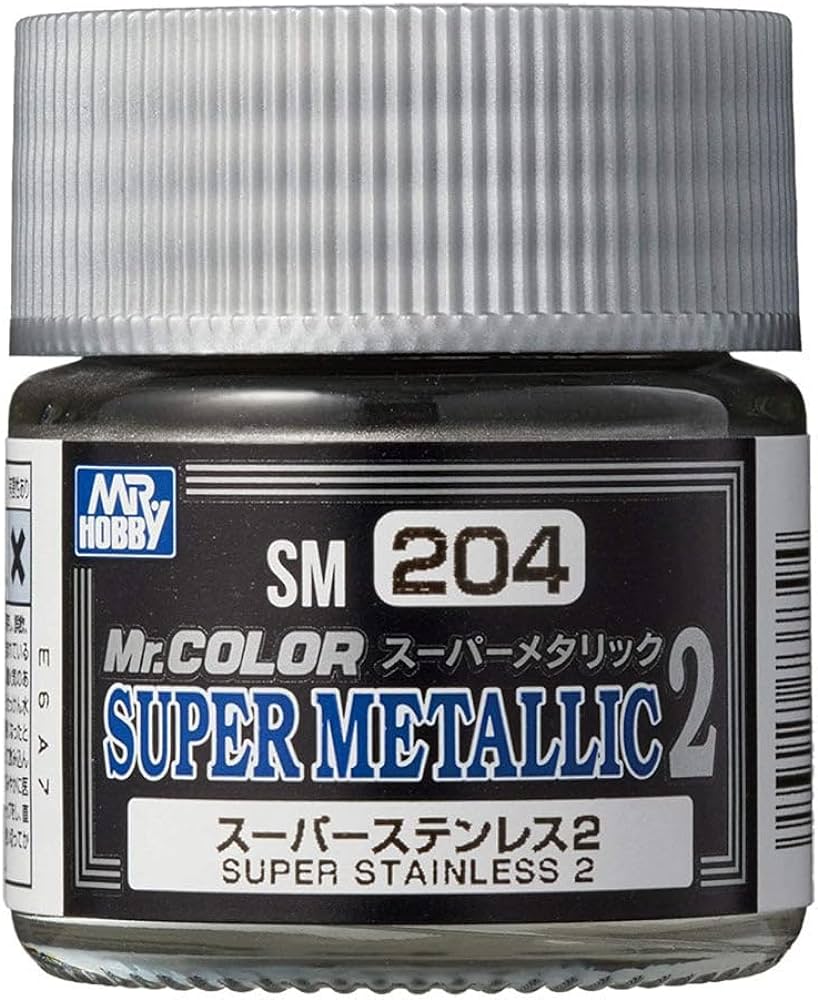 Mr. Hobby Mr. Color Super Metallic SM204 Super Stainless 2 10ml Bottle