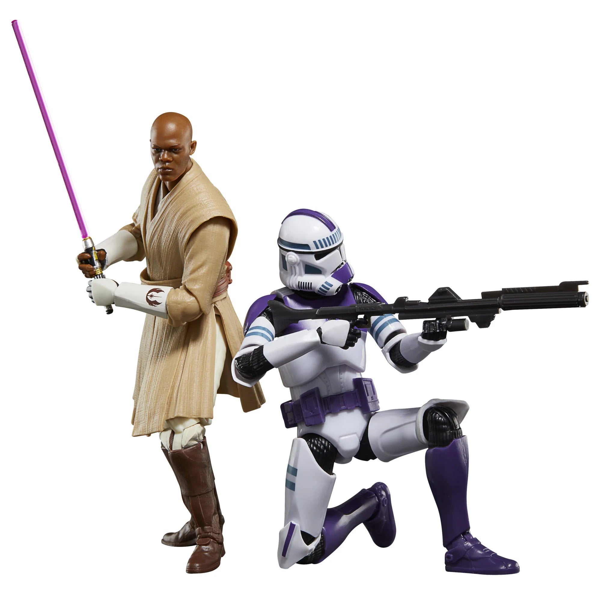 Hasbro Star Wars Black Series Clones of the Republic #01 Mace Windu and 187th Legion Clone Trooper 2 Pack 6 Inch Action Figure