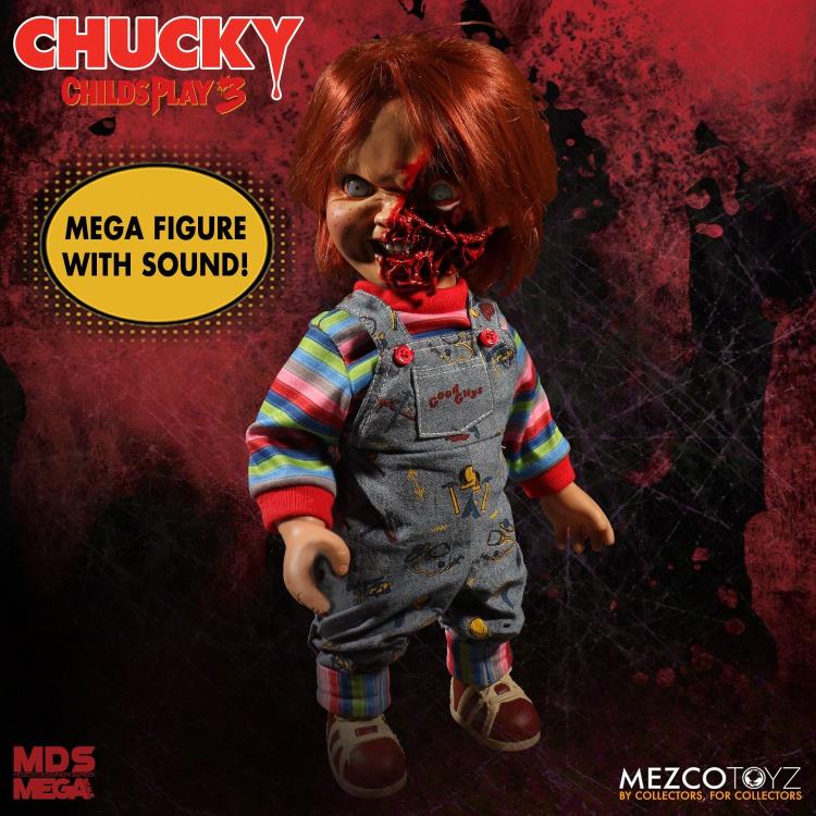 Mezco Toyz Childs Play 3 Talking Pizza Face Chucky Action Figure
