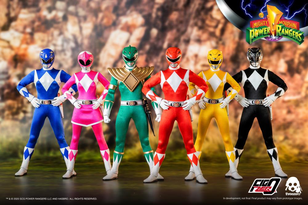 ThreeZero FigZero 1/6 Mighty Morphin Power Rangers Core Rangers and Green Ranger Sixth Scale Figure 6-Pack
