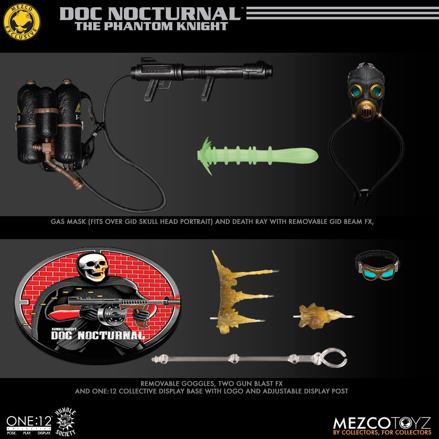 Mezco Toyz ONE:12 Rumble Society Doc Nocturnal Swag Set Action Figure Exclusive
