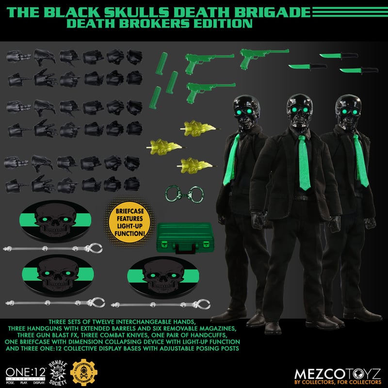 Mezco Toyz ONE:12 Black Skulls Death Brokers Action Figure Exclusive