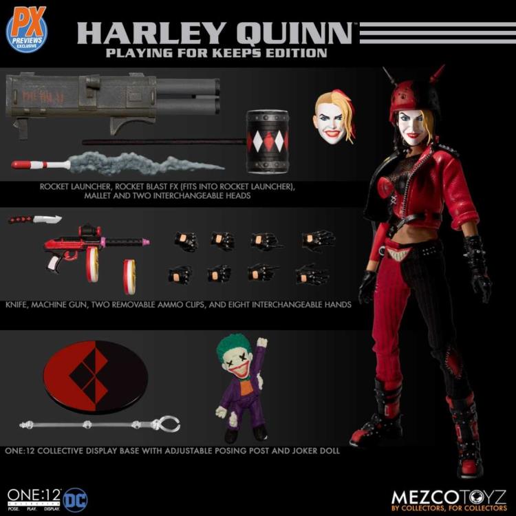 Mezco Toyz ONE:12 Collective: Harley Quinn (Playing for Keeps) PX Previews Exclusive Action Figure