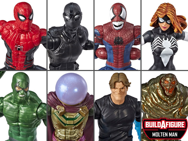 Marvel Legends Spiderman Wave 10 set of 7 BAF Molten Man Action Figures 1