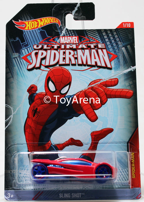Hot Wheels Marvel Ultimate Spider-Man 2015 Sling Shot 1/64 Rare Die-Cast