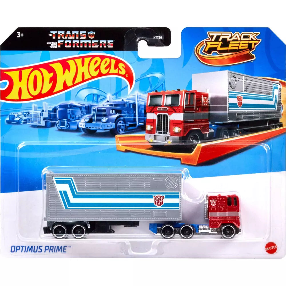 Hot Wheels Track Fleet Transformers Optimus Prime Cab & Trailer 1/64 Scale