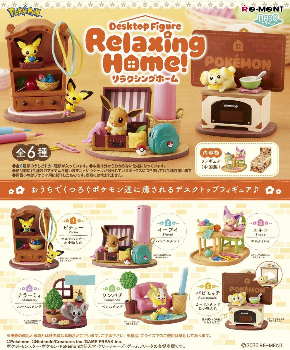 Re-Ment Pokemon DesQ Pokemon Desktop Figure Relaxing Home! Trading Figures Box Set of 6
