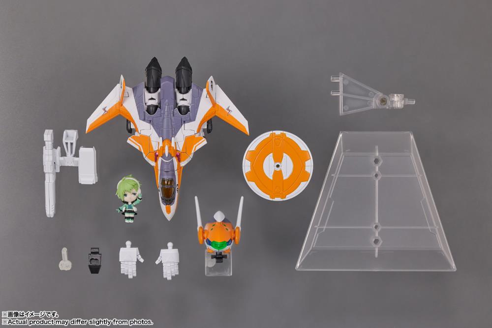 Bandai Tiny Session Macross Frontier VF-31E Siegfried (Chuck Mustang Use Ver.) & Reina Prowler Action Figure Set