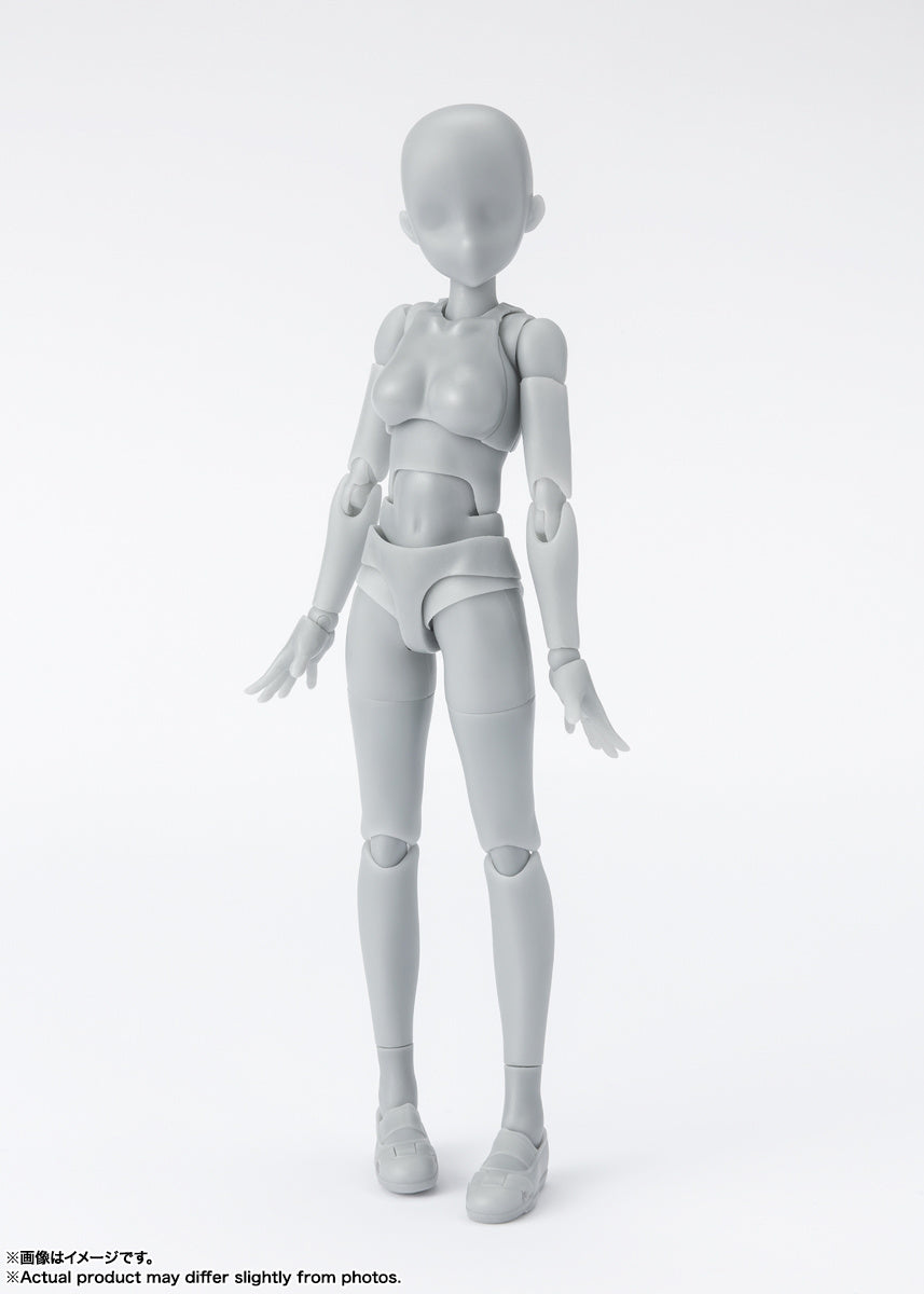 S.H. Figuarts Woman Girl Female Body Chan (School Life Edition DX Set) Gray Action Figure