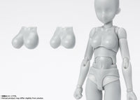 S.H. Figuarts Woman Girl Female Body Chan (School Life Edition DX Set) Gray Action Figure