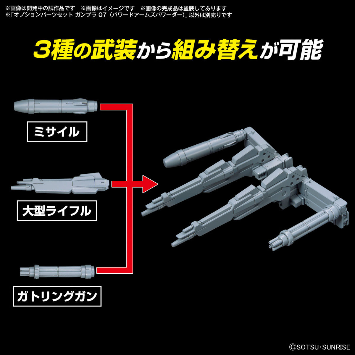 Gundam 1/144 Gunpla Option Parts Set 07 (Powered Arms Powerder) Model Kit