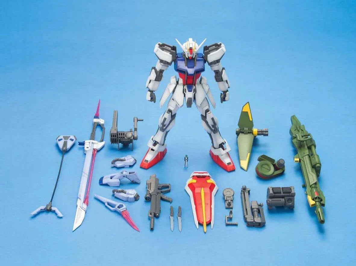 Gundam 1/100 MG Seed Launcher & Sword Strike Gundam O.M.N.I. Enforcer GAT-X105 Model Kit