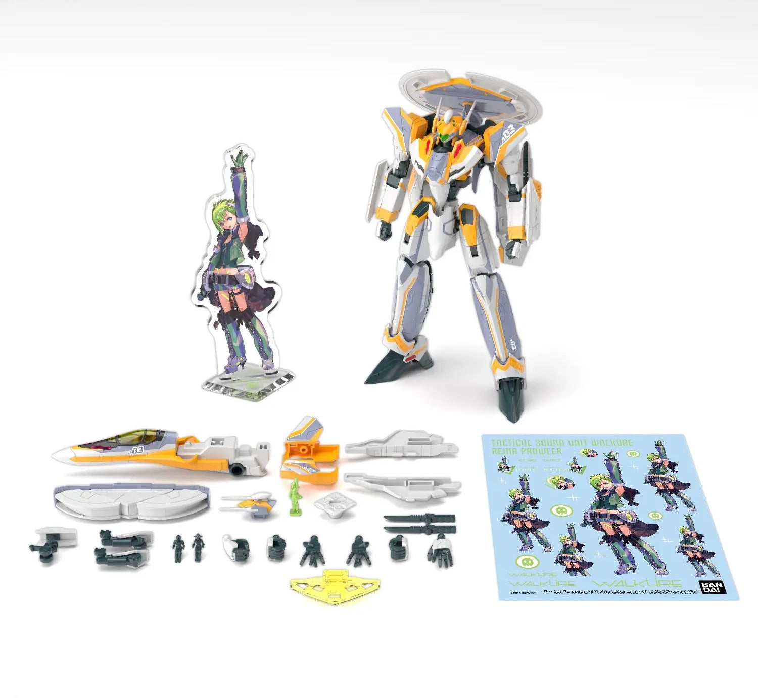 Bandai Macross Delta HG 1/100 VF-31E Siegfried (Chuck Mustang Use) Deluxe Set Model Kit