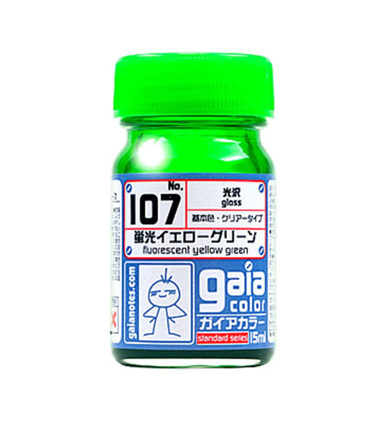 Gaianotes Gaia 107 Gloss Fluorescent Yellow Green 15ML Paint Bottle