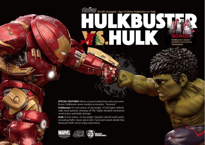 Beast Kingdom Egg Attack Marvel Avenger Age of Ultron Hulkbuster vs Hulk Statue