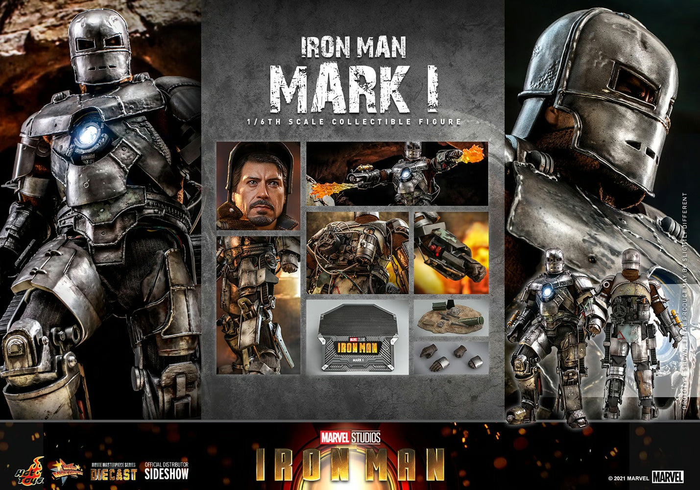 Hot Toys 1/6 Marvel Iron Man Iron Man Mark I Diecast Sixth Scale Figure MMS605-D40