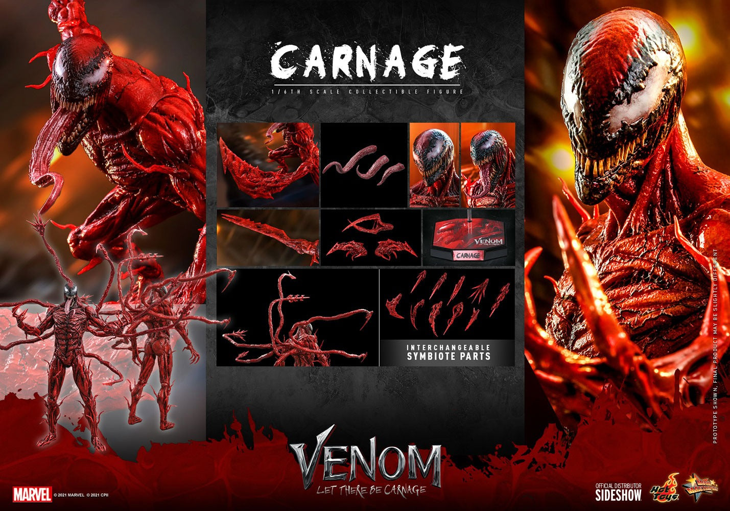 Hot Toys 1/6 Venom: Let There Be Carnage Carnage (Standard Edition) Sixth Scale Action Figure MMS619