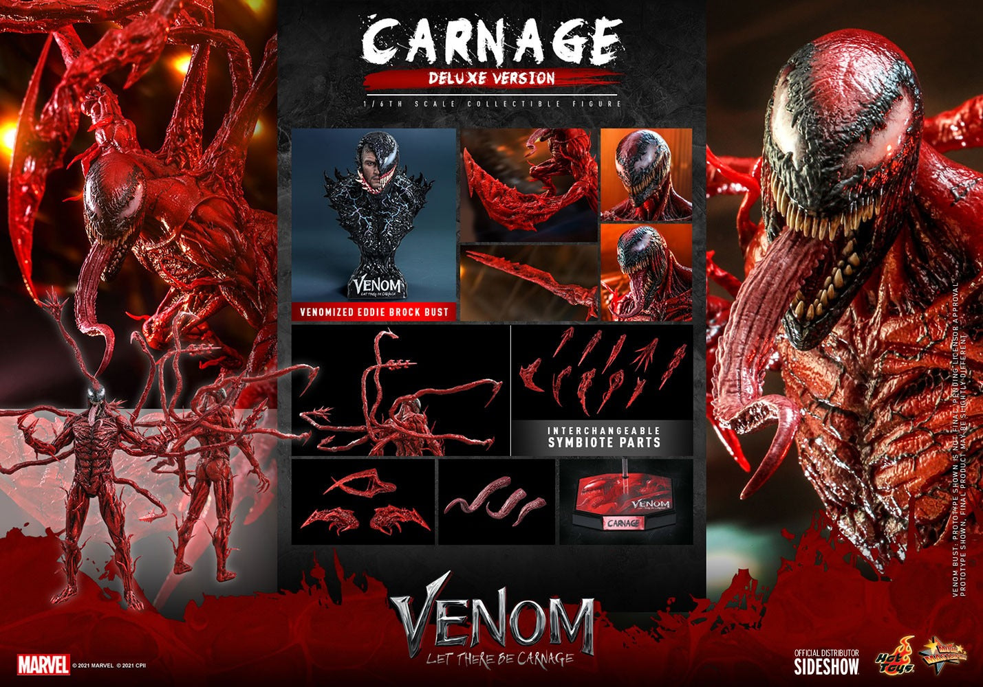 Hot Toys 1/6 Venom: Let There Be Carnage Carnage (Deluxe Edition) Sixth Scale Action Figure MMS620