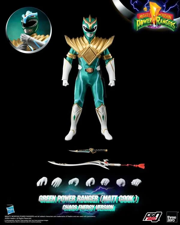 ThreeZero FigZero 1/6 Mighty Morphin Power Rangers Green Ranger (Matt Cook Chaos Energy Ver.) PX Previews Limited Sixth Scale Figure