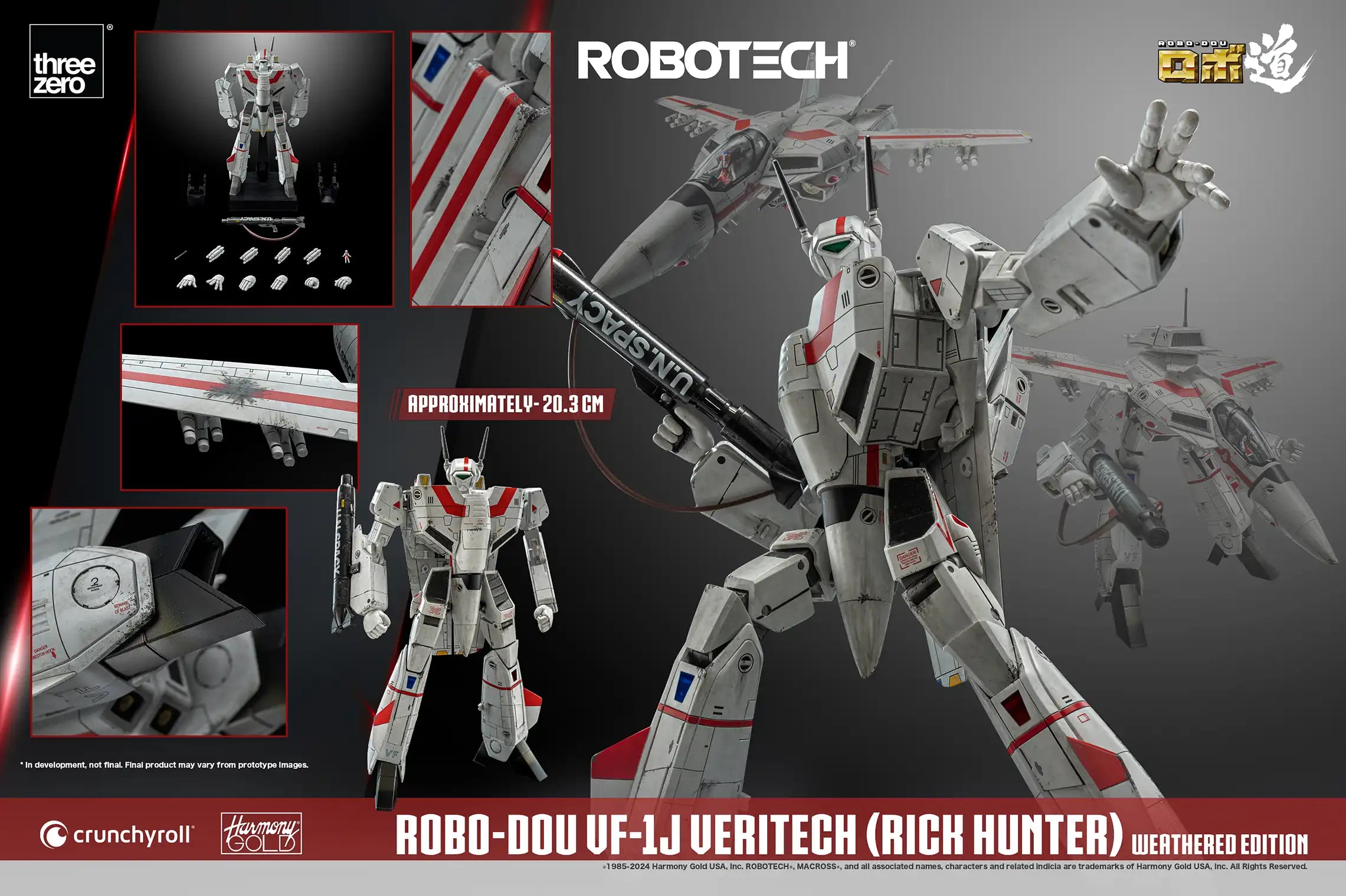 ThreeZero Robotech Macross ROBO-DOU VF-1J Veritech (Rick Hunter) Weathered Edition Exclusive Action Figure