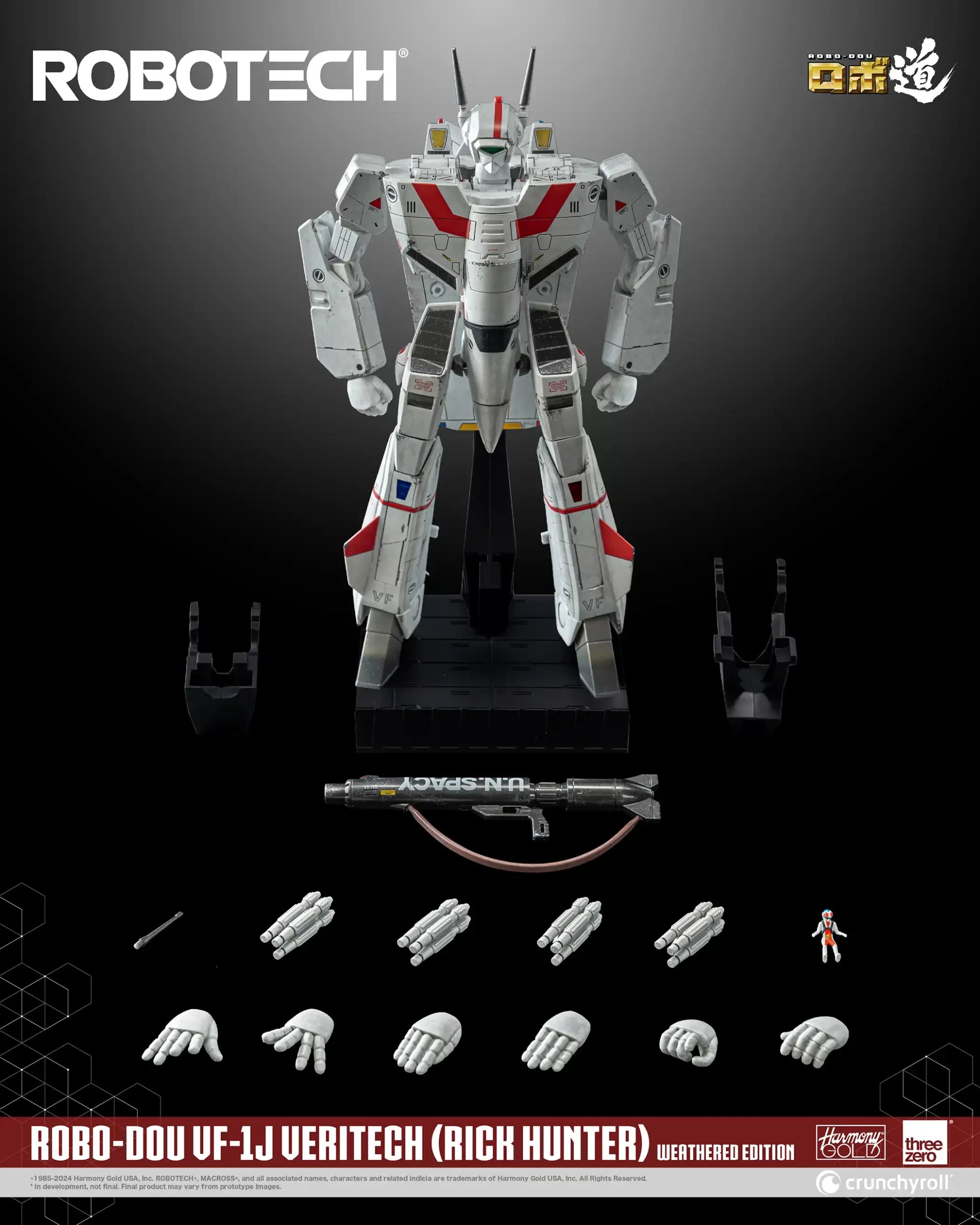 ThreeZero Robotech Macross ROBO-DOU VF-1J Veritech (Rick Hunter) Weathered Edition Exclusive Action Figure
