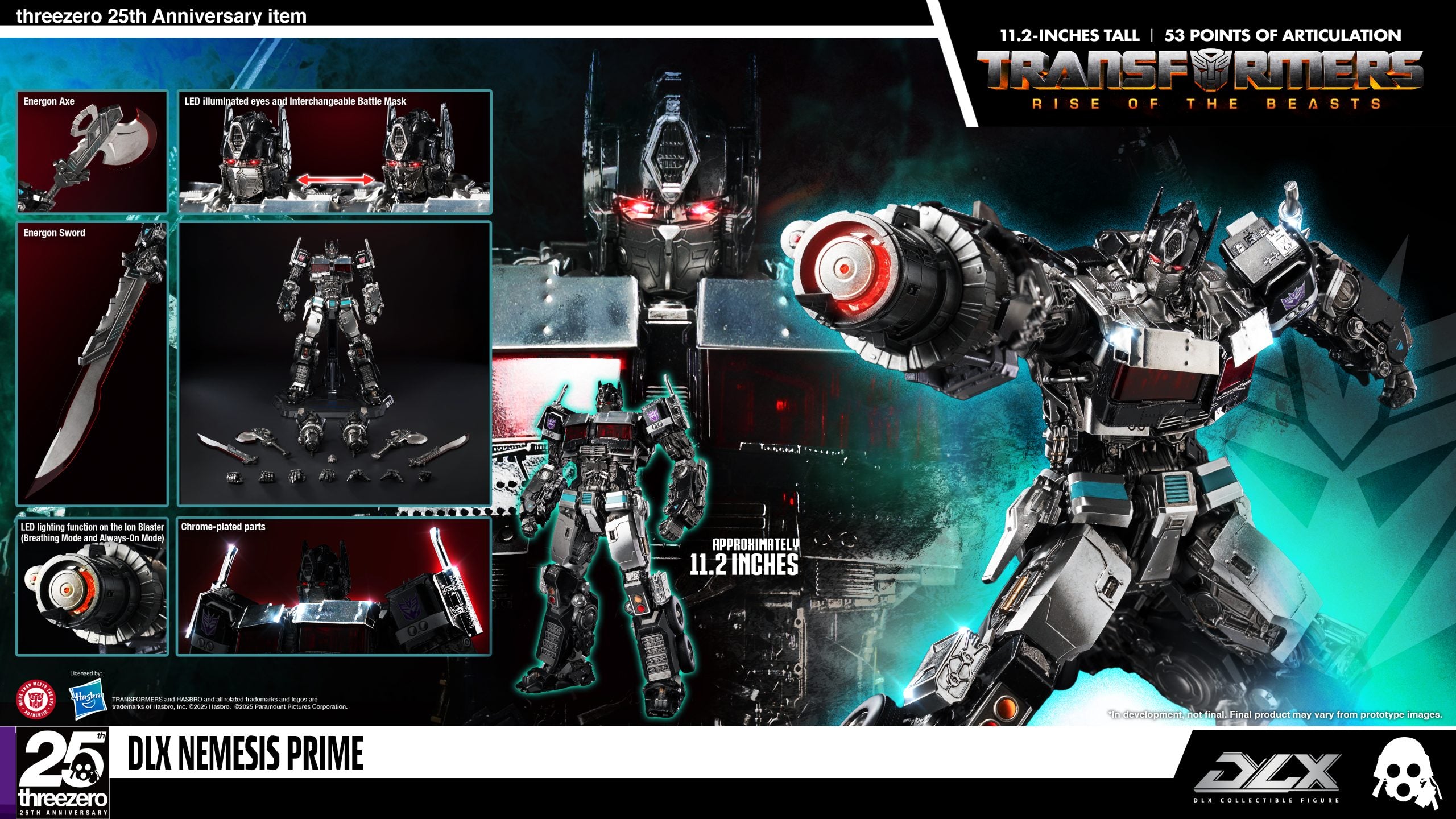 ThreeZero Transformers: Rise of the Beasts Nemesis Prime DLX Action Figure