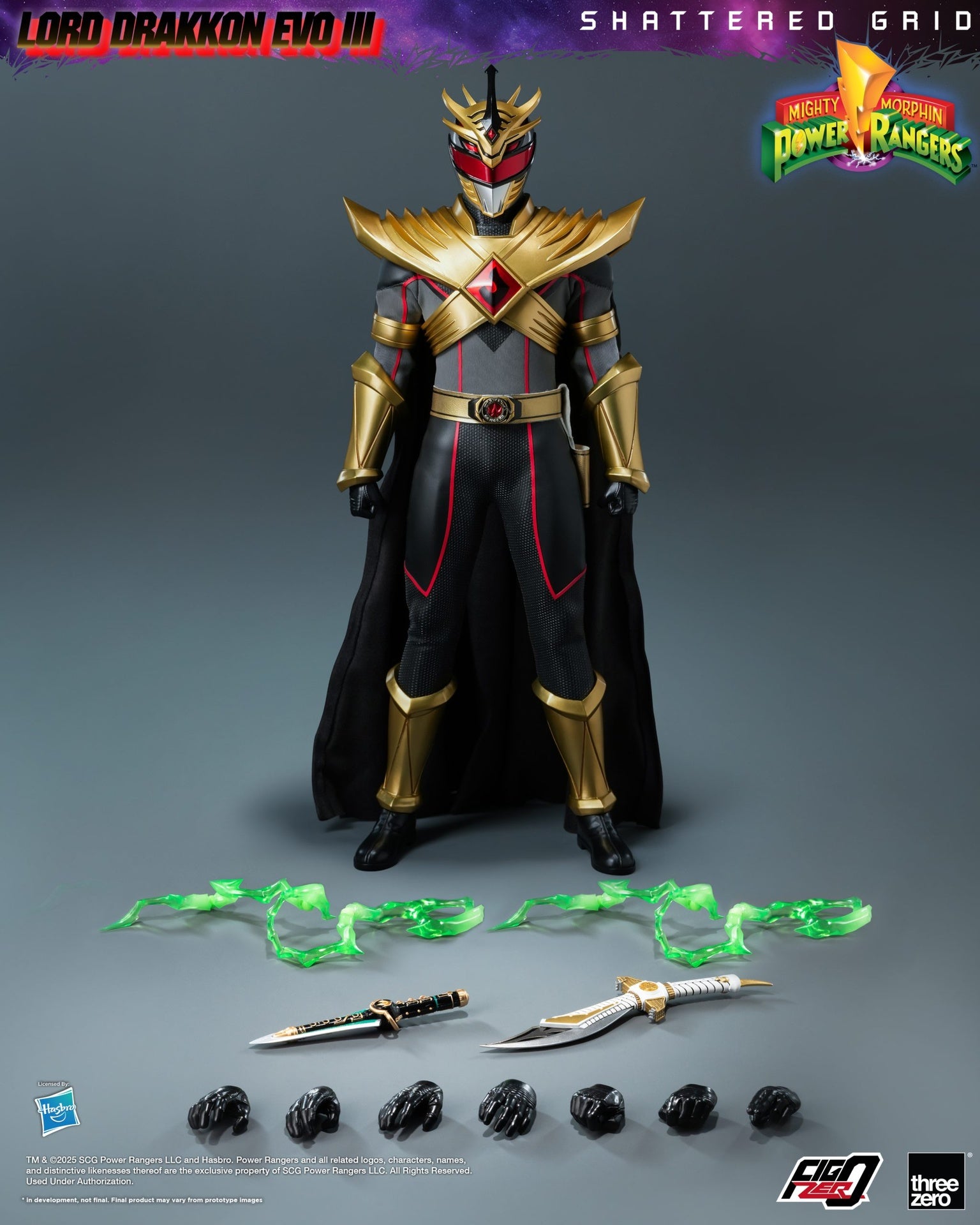 ThreeZero FigZero 1/6 Mighty Morphin Power Rangers: Shattered Grid Lord Drakkon Evo III Scale Action Figure