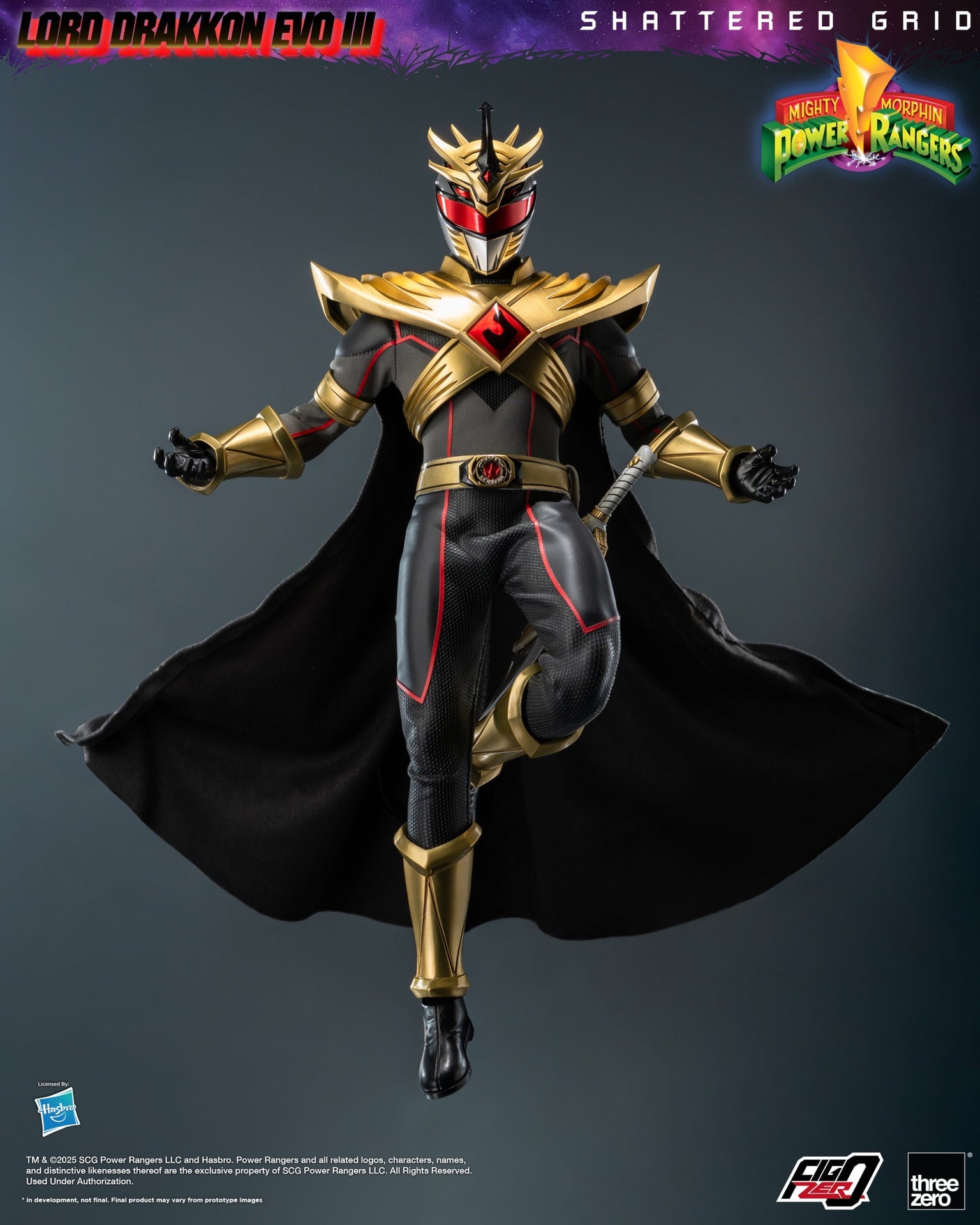 ThreeZero FigZero 1/6 Mighty Morphin Power Rangers: Shattered Grid Lord Drakkon Evo III Scale Action Figure
