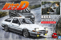 Aoshima 1/24 Initial D #14 Takumi Fujiwara AE86 Trueno (Project D Ver. With Driver Figure) Model Kit