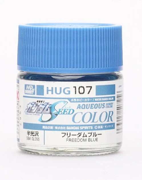 Mr. Hobby Aqueous Hobby Color Gundam SEED HUG107 Freedom Blue Semi Gloss Paint 10ml Bottle