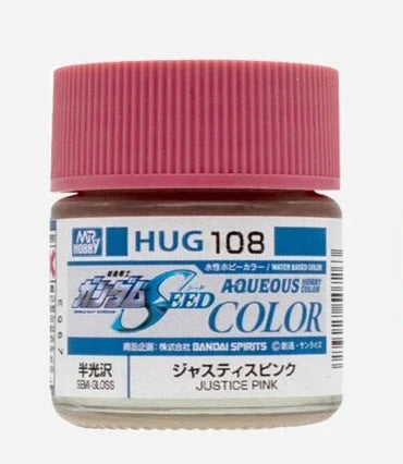 Mr. Hobby Aqueous Hobby Color Gundam SEED HUG108 Justice Pink Semi Gloss Paint 10ml Bottle