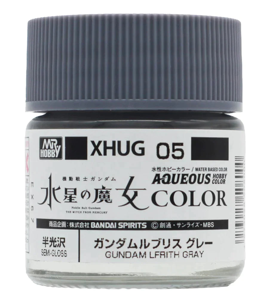 Mr. Hobby Aqueous Hobby Color Witch From Mercury XHUG05 Gundam Lfrith Gray Semi Gloss 10ml Bottle