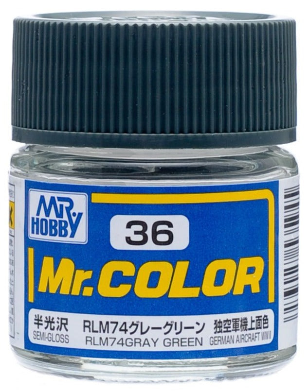 Mr. Hobby Mr. Color C36 Semi Gloss RLM74 Gray Green 10ml Bottle