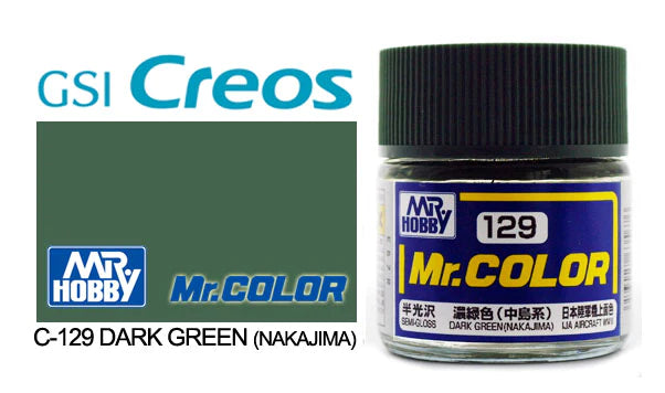 Mr. Hobby Mr. Color C129 Semi Gloss Dark Green - Nakajima 10ml Bottle