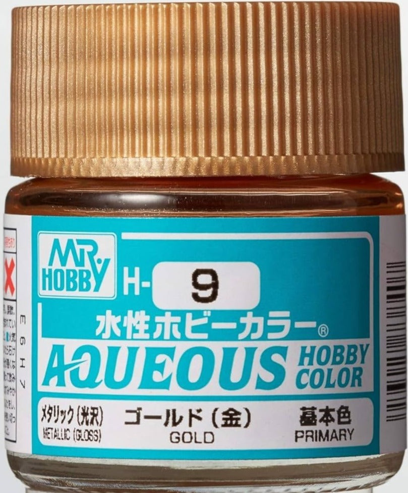 Mr. Hobby Aqueous Hobby Color H9 Metallic Gold 10ml Bottle
