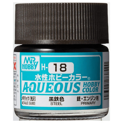Mr. Hobby Aqueous Hobby Color H18 Metallic Steel 10ml Bottle