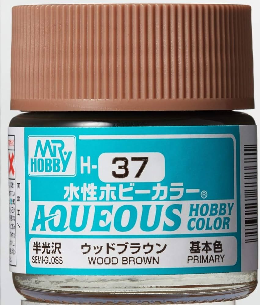 Mr. Hobby Aqueous Hobby Color H37 Semi-Gloss Wood Brown 10ml Bottle