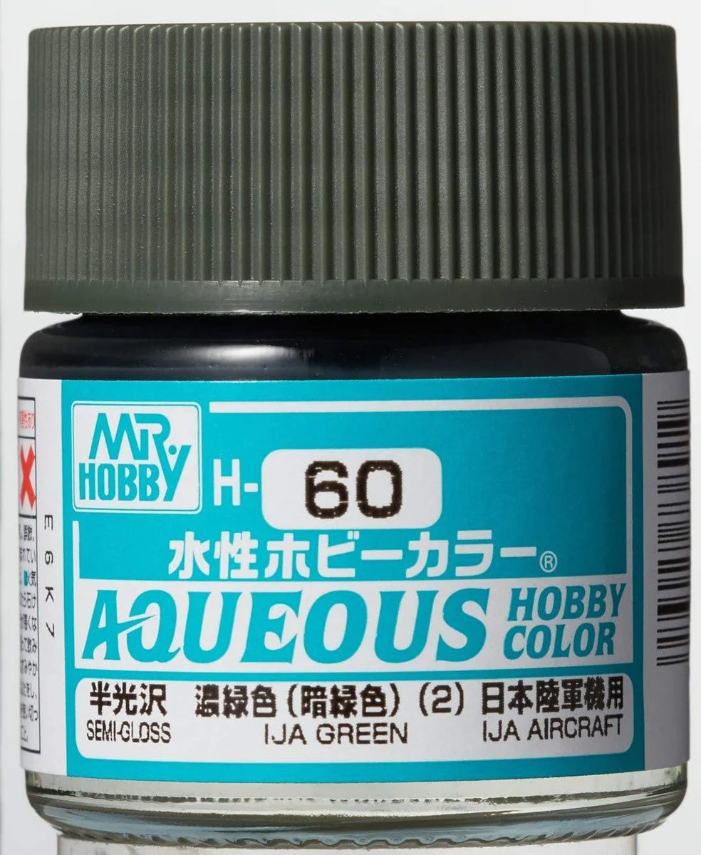 Mr. Hobby Aqueous Hobby Color H60 Semi-Gloss IJA Green (2) 10ml Bottle