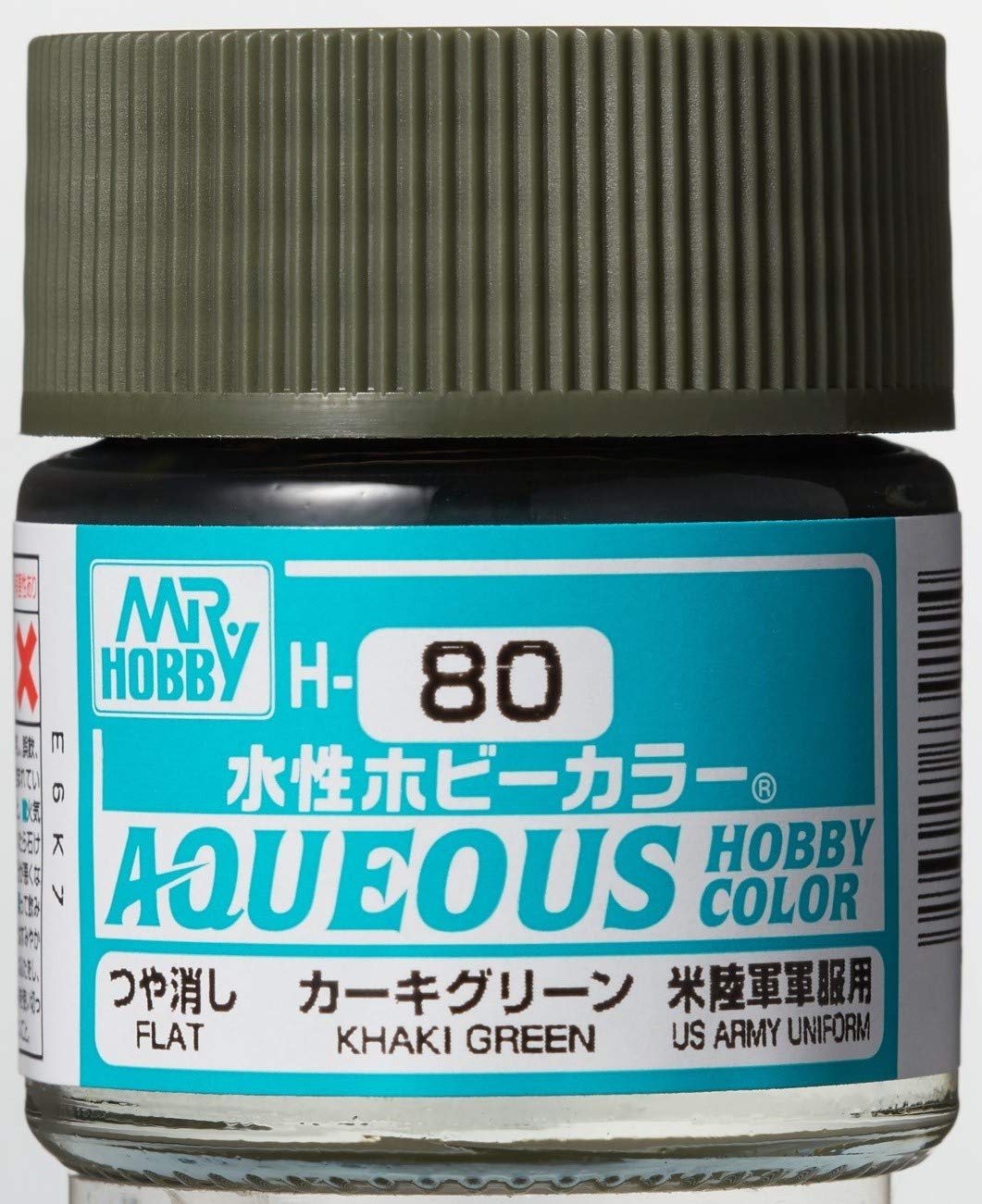 Mr. Hobby Aqueous Hobby Color H80 Flat Khaki Green 10ml Bottle