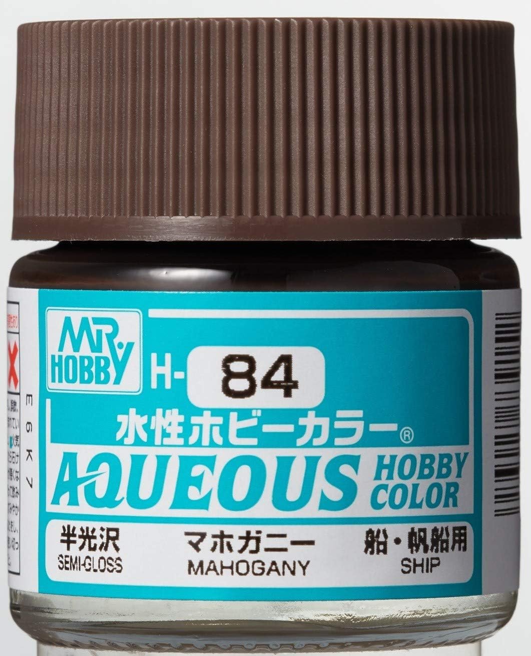 Mr. Hobby Aqueous Hobby Color H84 Semi-Gloss Mahogany 10ml Bottle