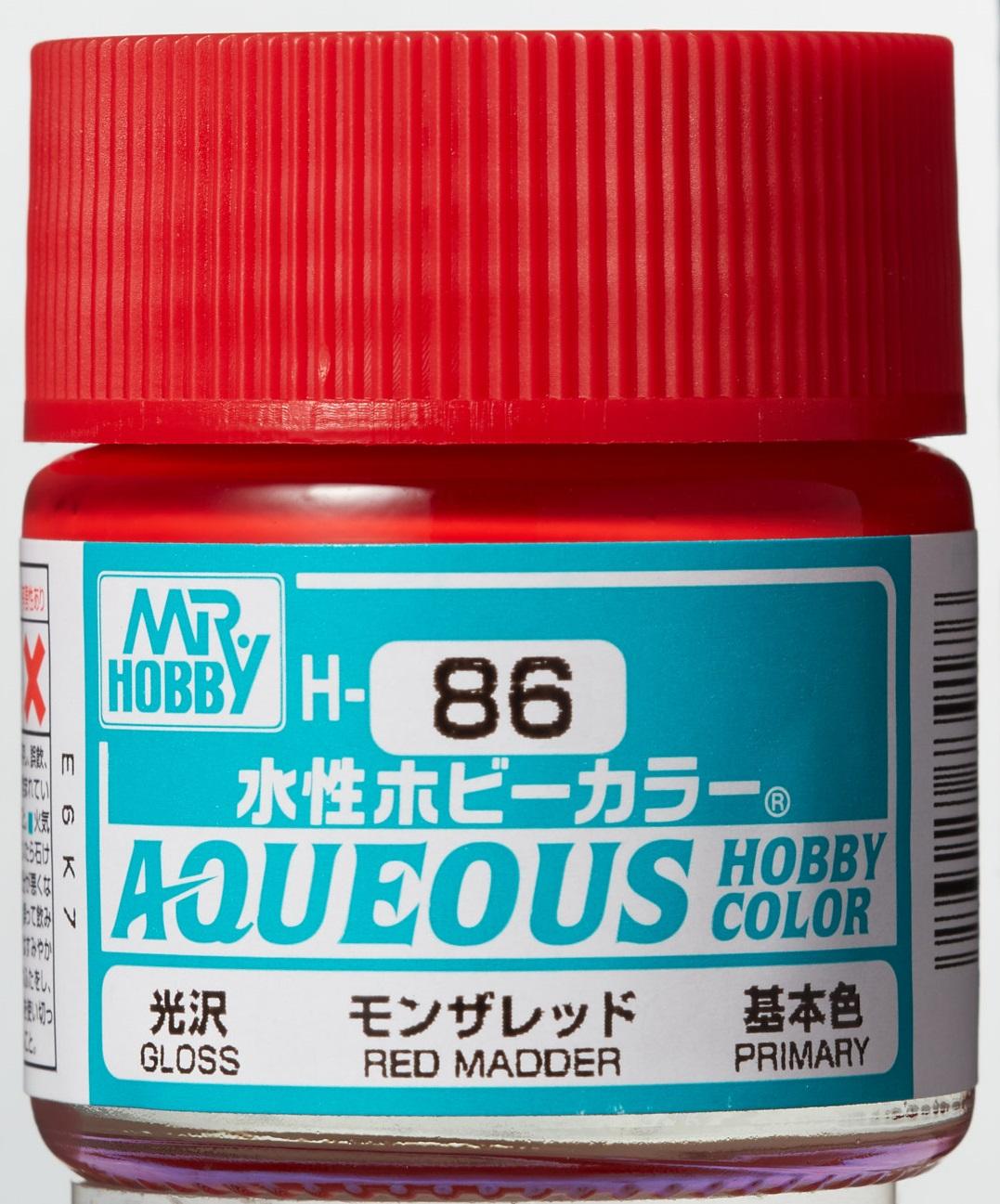 Mr. Hobby Aqueous Hobby Color H86 Gloss Madder Red 10ml Bottle
