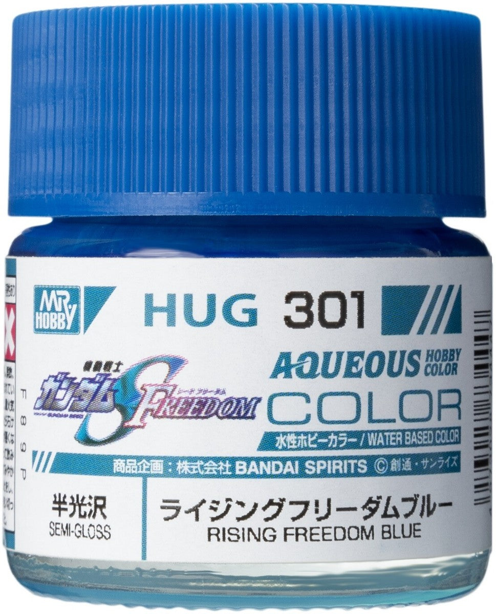 Mr. Hobby Aqueous Hobby Color Gundam Seed Freedom HUG301 Rising Freedom Blue Semi Gloss 10ml Bottle
