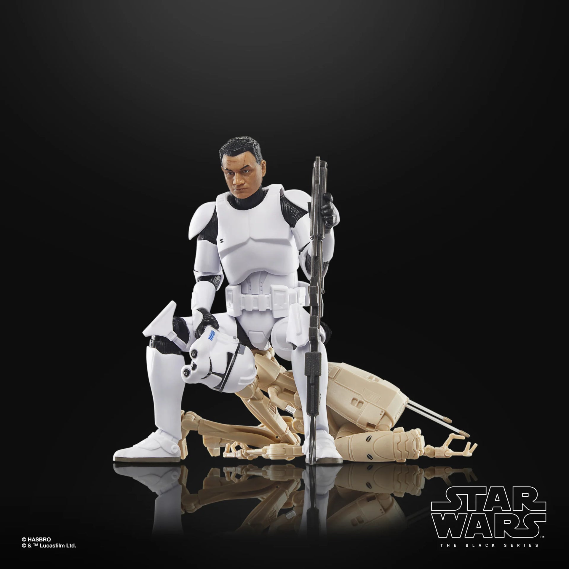 Hasbro Star Wars Black Series Clone Wars Phase II Clone Trooper and Battle Droid Exclusive 6 Inch Action Figure