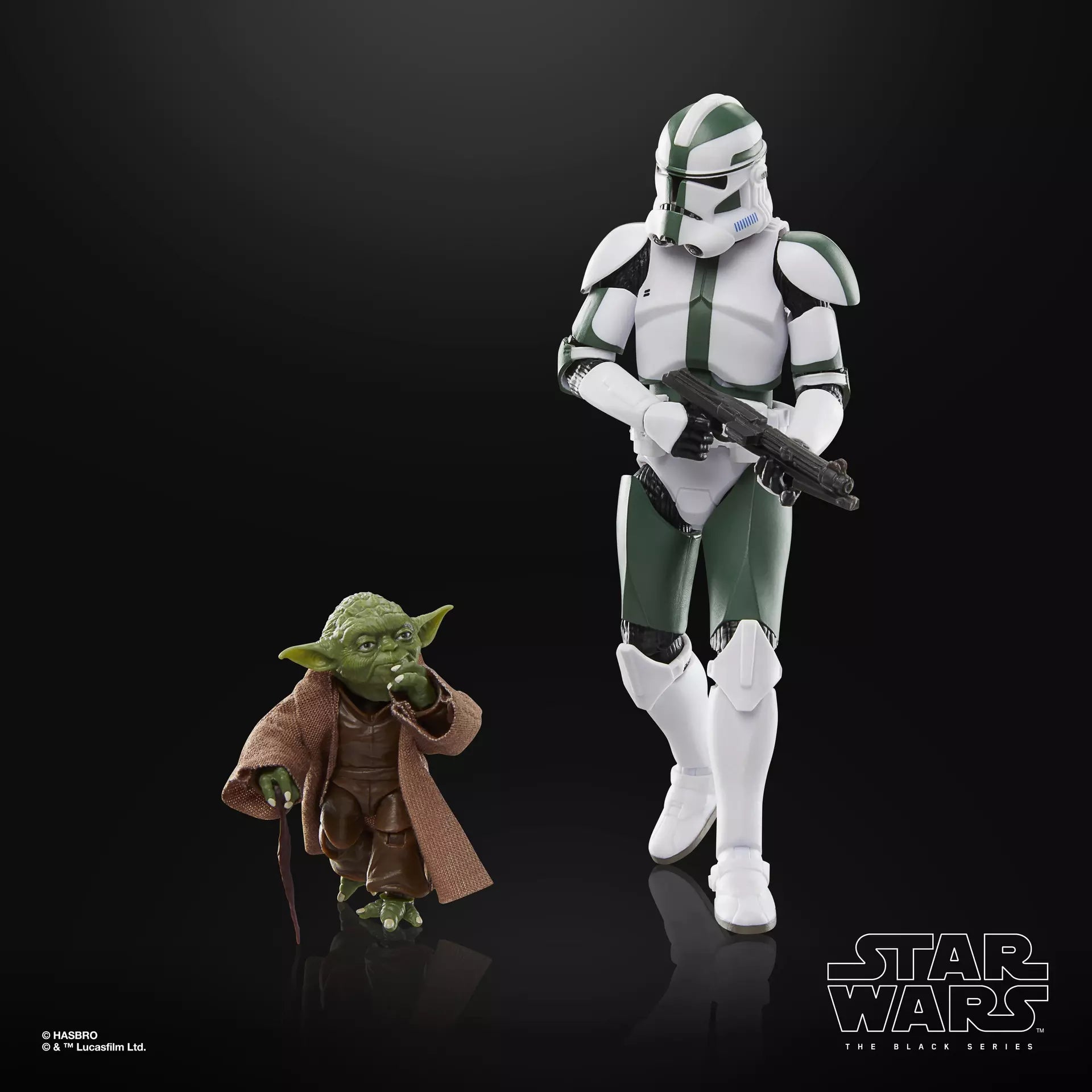 Hasbro Star Wars Black Series The Clone Wars Yoda & Clone Commander Gree Exclusive 6 Inch Action Figure