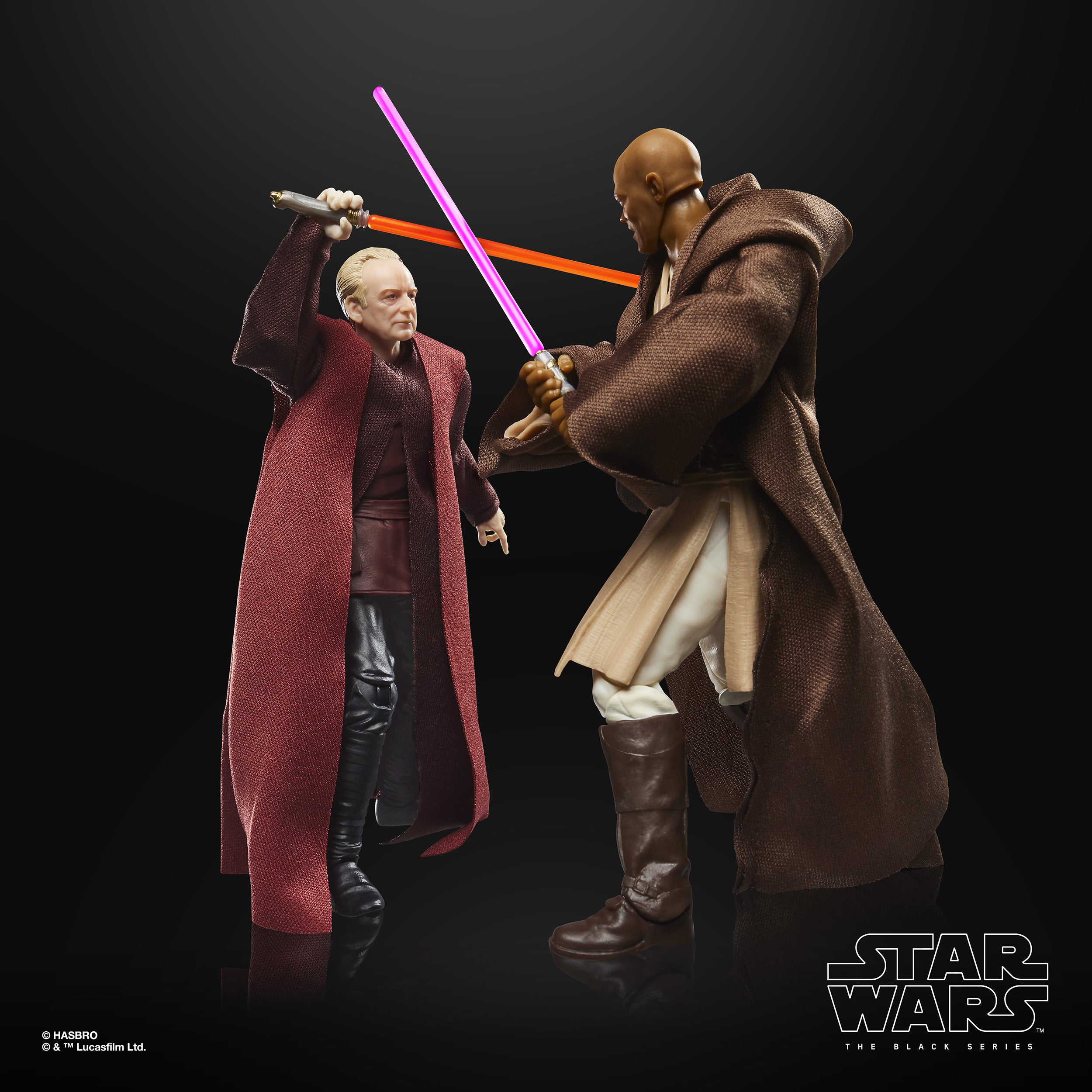 Hasbro Star Wars Black Series Revenge of the Sith Mace Windu and Darth Sidious 2 Pack 6 Inch Action Figure