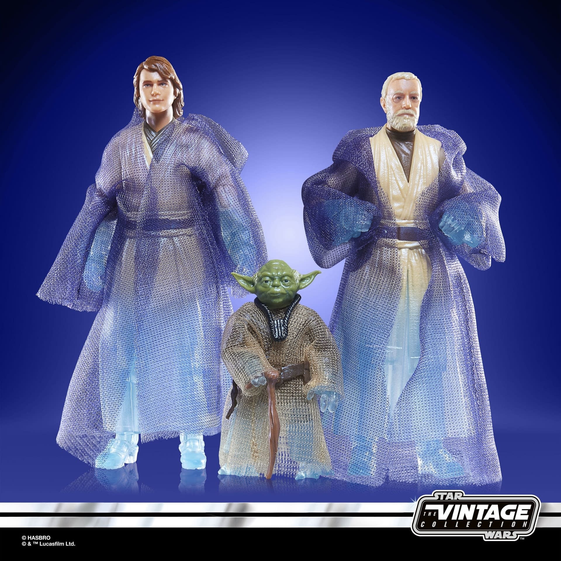 Star Wars The Vintage Collection Jedi Spirits 3-Pack Anakin Skywalker, Yoda, Obi-Wan Kenobi Exclusive Action Figure