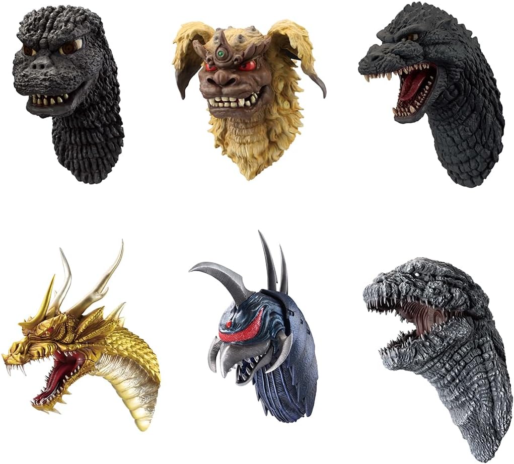Bandai Ichibansho Zakka Magnet Monster Head Godzilla (Monster Biographies G) Box of 6 Figure