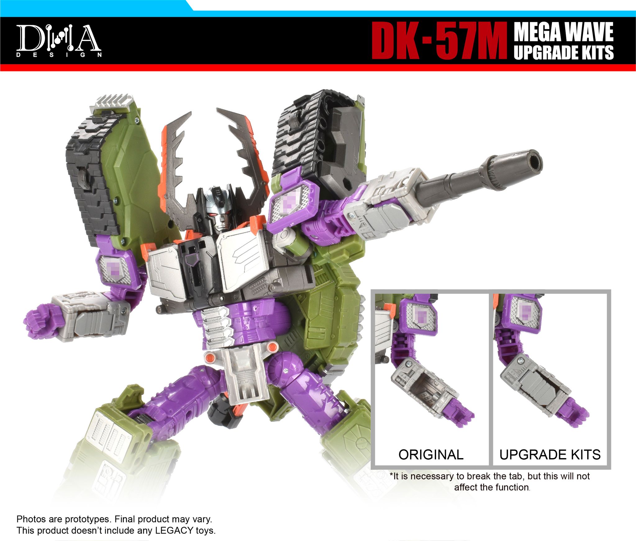 DNA Design DK-57M Upgrade Kit for Mega Wave (Titan Tidal Wave and Legacy Evolution Leader Megatron)